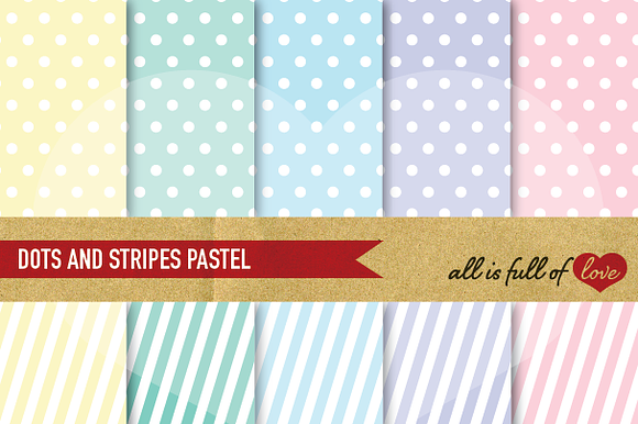 Pastel Background Dots Stripes Paper preview 2