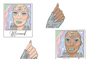 Mermaid Сliparts, an Illustration by GlamArtZhanna (Thumbnail 2 of 4)