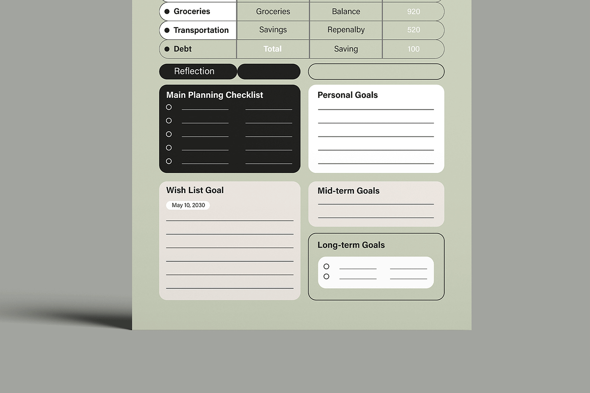 Budget Planner Template, a Stationery Template by MightyDesign (Photo 5 of 8)