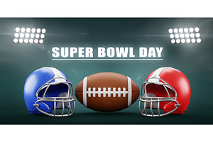 3d super bowl day banner. American, a Sport Illustration by Marozhkastudio