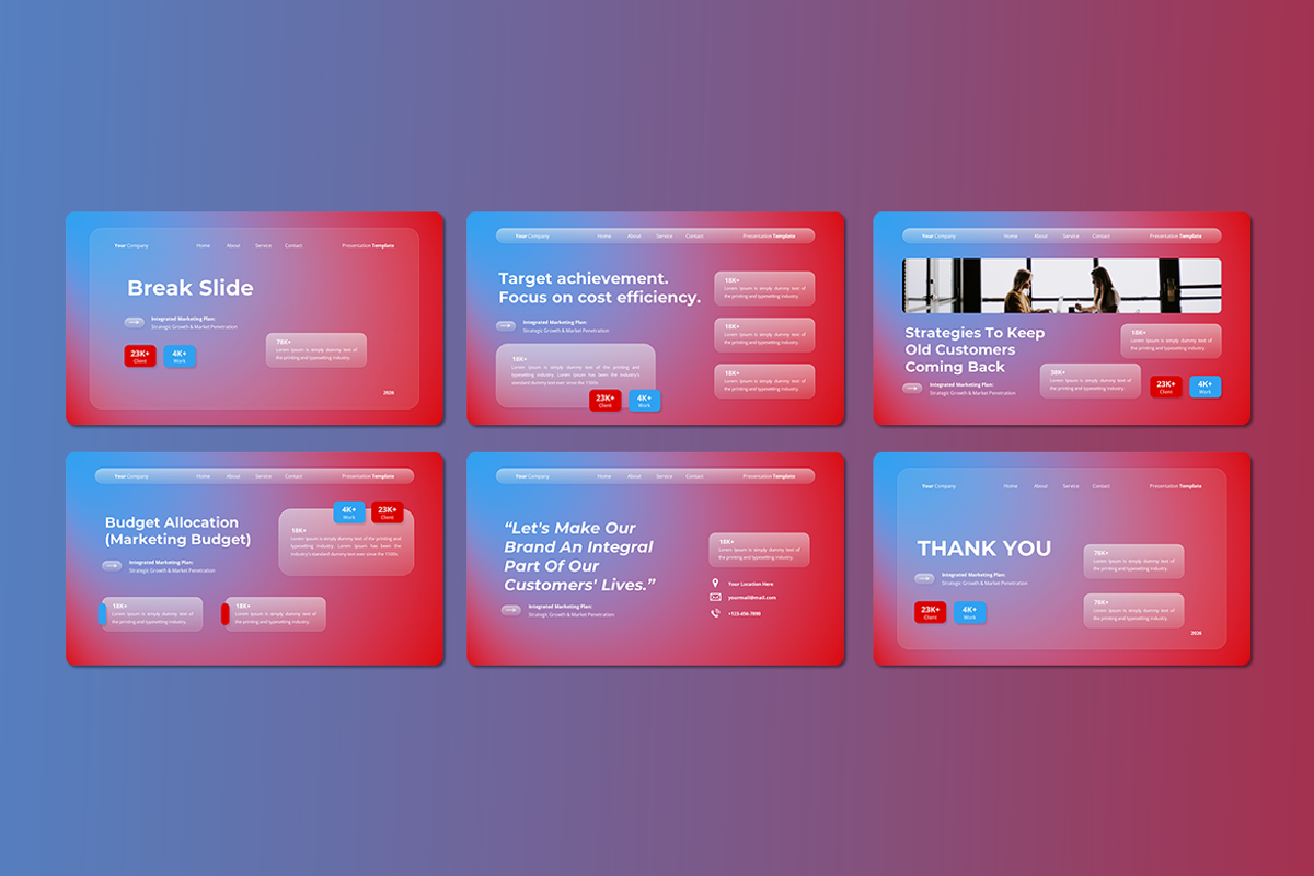 Glass Morph Marketing Google Slides, a Presentation Template by QR Design Studio (Photo 3 of 3)