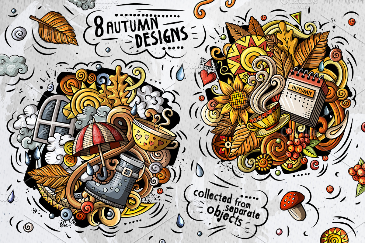 Autumn Cartoon Doodle Big Pack, a Decorative Illustration by BALABOLKA (Photo 7 of 10)