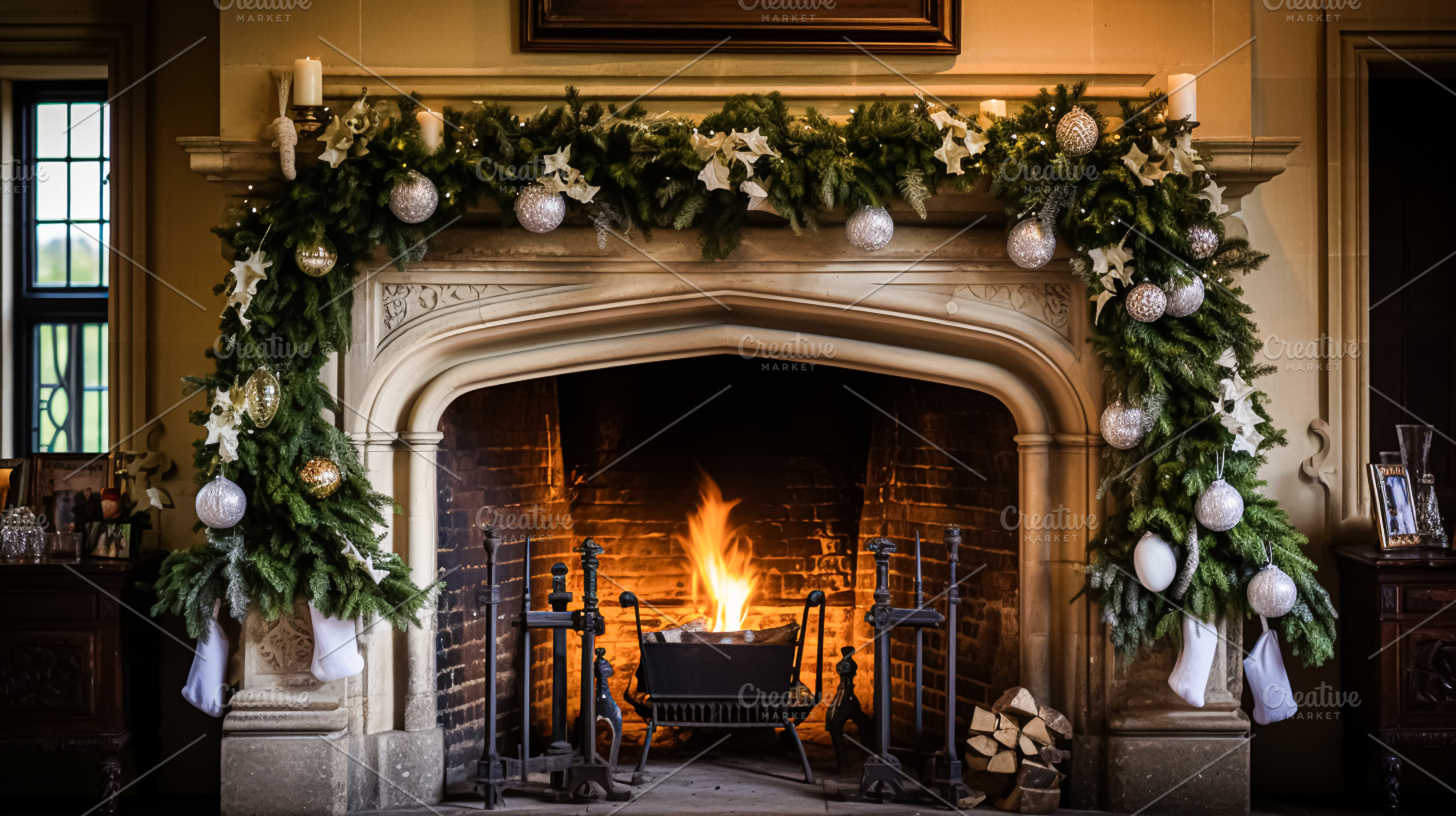 Christmas at the manor, English countryside decoration and inter, a Holiday Photo by Anneleven