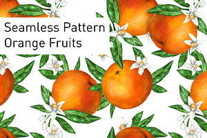 Pattern Blooming Orange Fruits