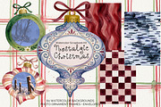 Christmas Watercolor Scrapbook Kit, a Background Graphic by DreamoraArt (Thumbnail 1 of 6)