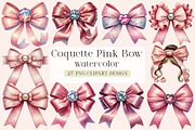 Coquette Pink Bow Clipart, an Illustration by DreamArtGraphic (Thumbnail 1 of 4)