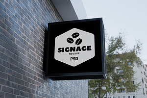 Square Signboard Mockup