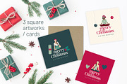 Yoga Christmas and New Year cards, an Illustration by Sunnyfields (Thumbnail 6 of 8)