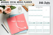 Printable Social Media Planner, a Stationery Template by Bella+Sophia Creative (Thumbnail 1 of 4)