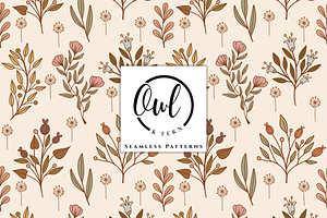 Rustic Blooms Seamless Pattern