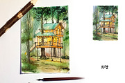 Houses in the nature, a Decorative Illustration by Ana Capree (Thumbnail 2 of 7)