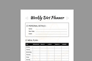 Weekly Diet Planner Template Layout, a Stationery Template by MightyDesign (Thumbnail 4 of 8)