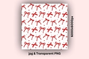 Red Ribbons, Bows & Hearts Pattern, an Illustration by Stellalunarts (Thumbnail 3 of 4)