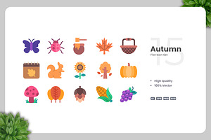 Autumn Flat Icons, an Icon by Upnowgraphic