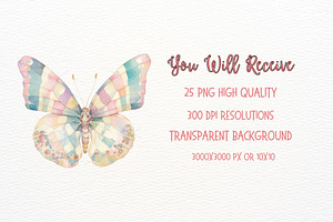 Watercolor Butterflies Clipart