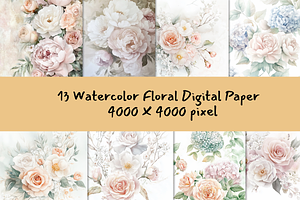 Soft Watercolor Floral Painting, an Illustration by ikarifq shop