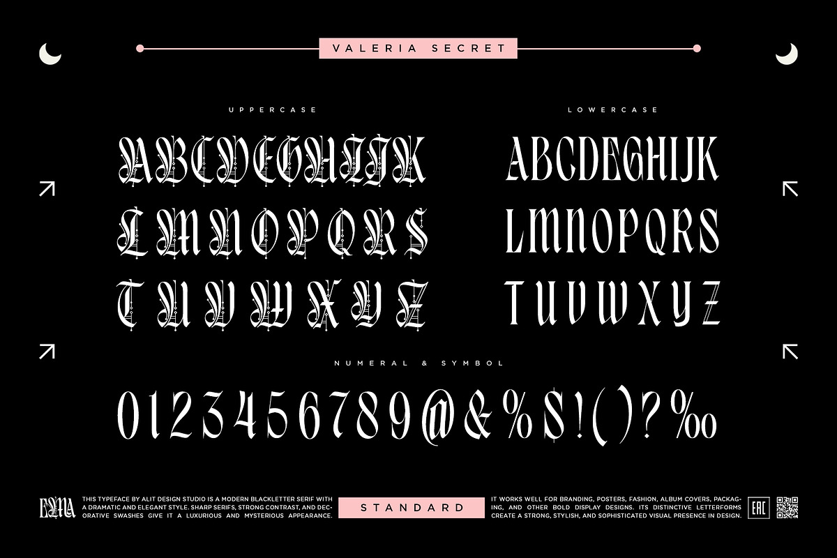 Valeria Secret Typeface, a Blackletter Font by alit design (Photo 2 of 17)