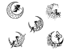 Fairy Crescent Moon Set 1 Procreate