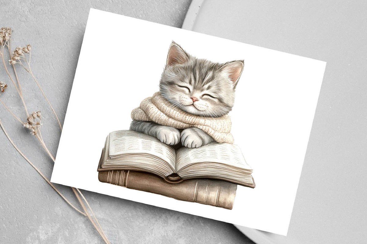 Watercolor Book Lover Clipart Bundle, an Illustration by Canvas Craft (Photo 6 of 9)