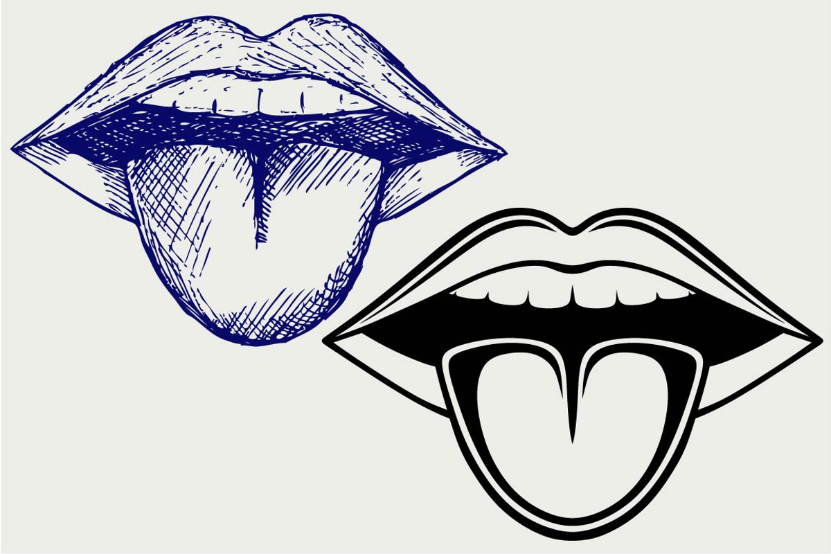 Girl shows tongue SVG, an Outline Icon by LineworkStock