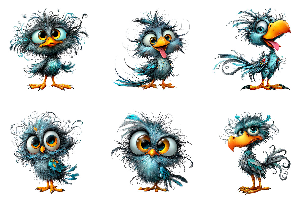 Crazy Bird Clipart, a Seasonal Illustration by CreationArt (Photo 5 of 6)