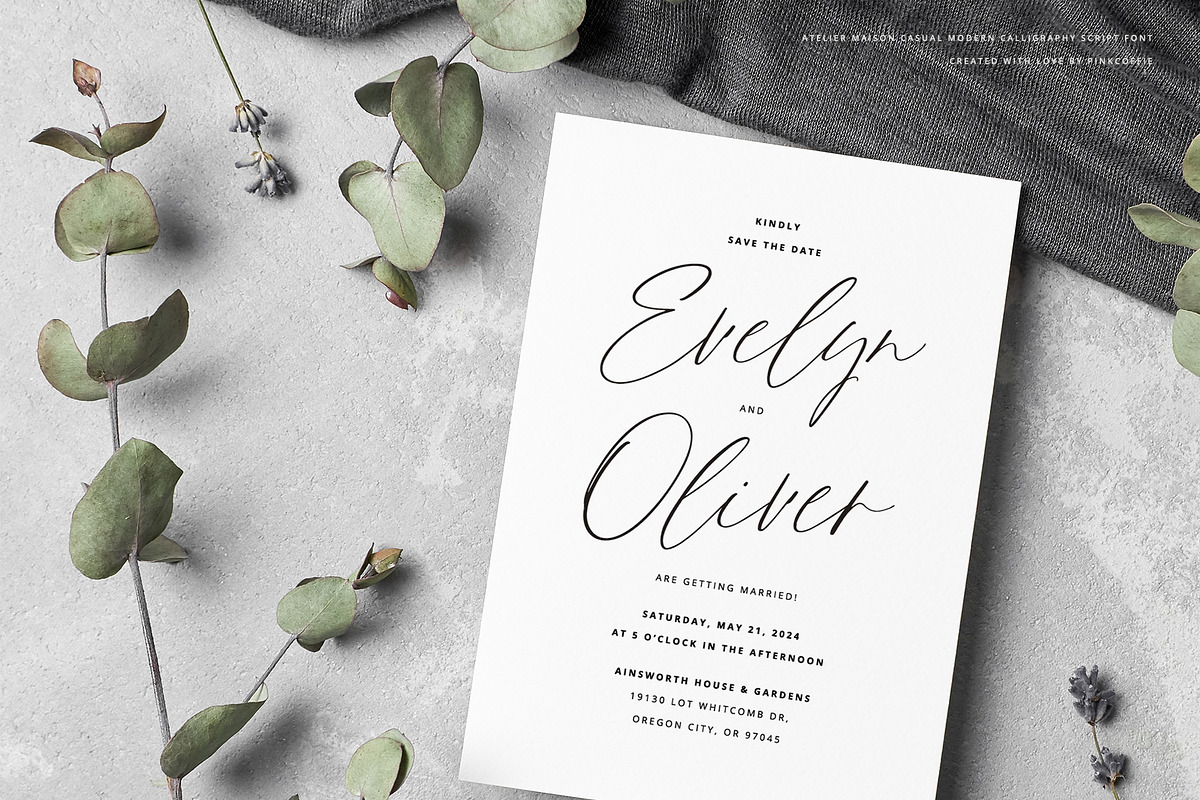 Atelier Maison | Handwritten Script, a Script Font by Pink Coffie (Photo 4 of 10)
