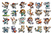 Bright animal sports clipart, an Animal Illustration by ElenazlataArt (Thumbnail 3 of 5)