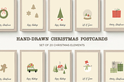 Festive Hand-Drawn Christmas Set, an Object Illustration by just a line (Thumbnail 1 of 6)