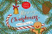 Merry Christmas Design Set, a Decorative Illustration by DeepFuze (Thumbnail 1 of 9)