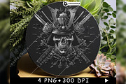 Skull Samurai Helmet Katana Swords, a Background Graphic by LaseredNinja (Thumbnail 6 of 7)
