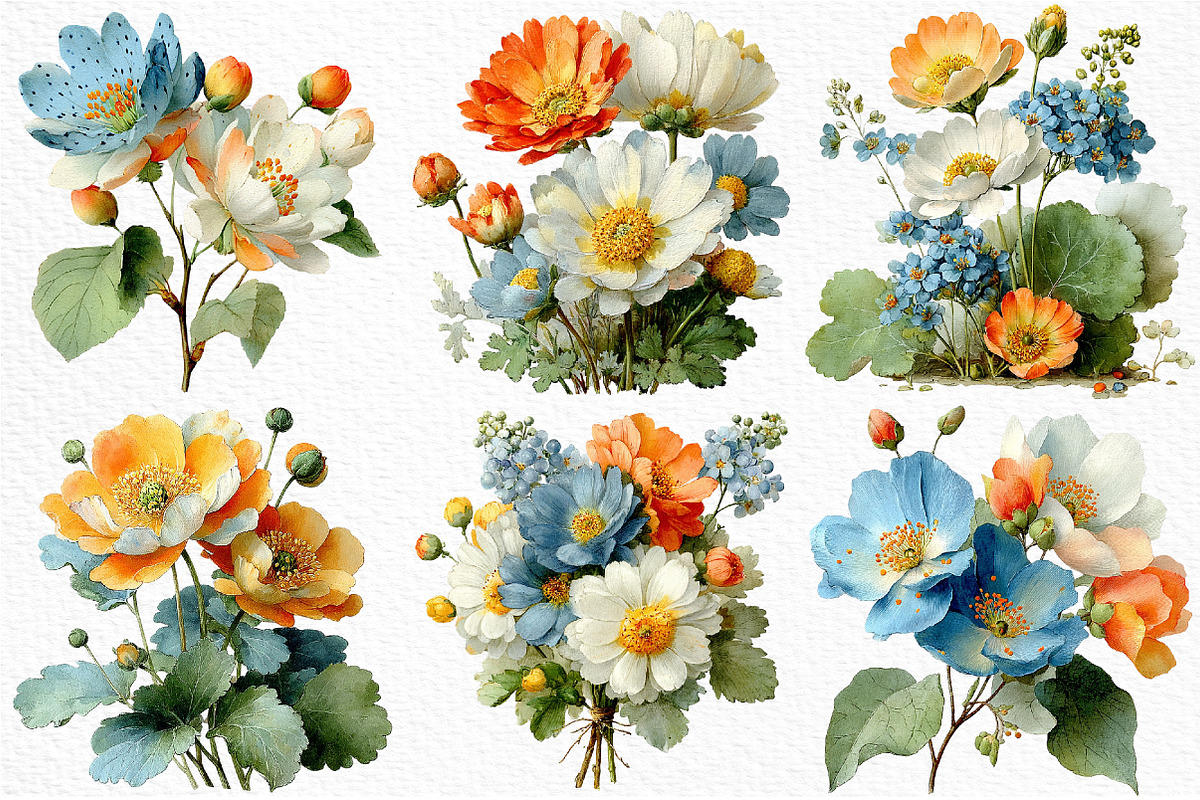 Watercolor Spring Wildflowers Png, an Illustration by Craft Nest (Photo 3 of 11)