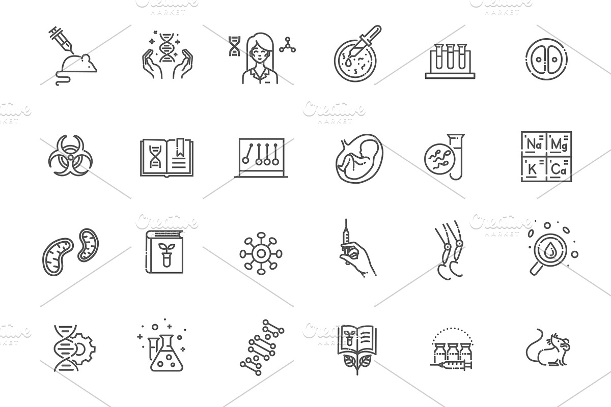 Bioengineering outline Icons, an Outline Icon by Tettygreen (Photo 2 of 2)