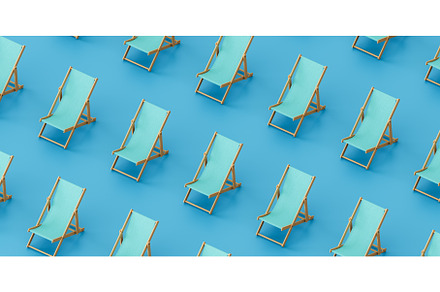 Background of similar deckchairs, an Object 3D Model by Daniel Megias