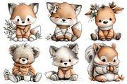 Winter Animals in Sweaters Clipart, an Illustration by Pixels.Craft (Thumbnail 6 of 6)