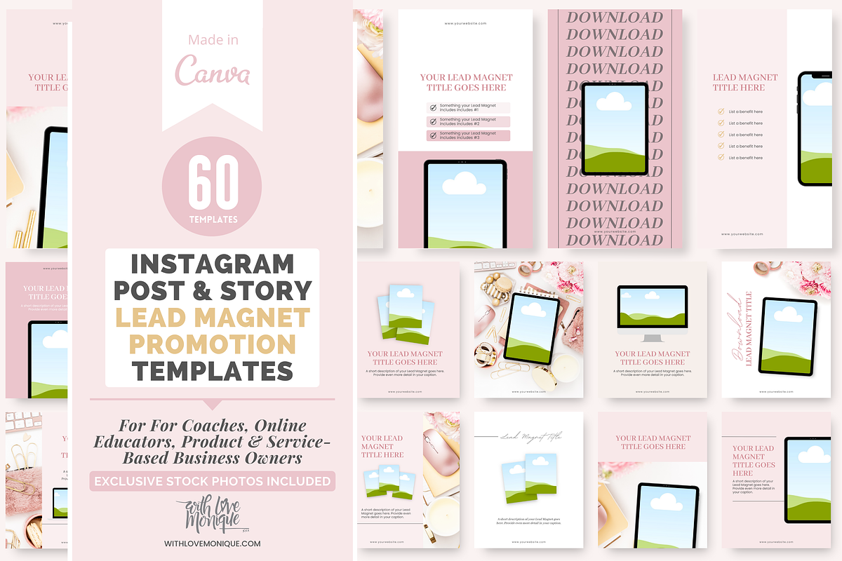 Instagram Lead Magnet Promotion Temp, a Social Media Template by With Love Monique (Photo 1 of 9)