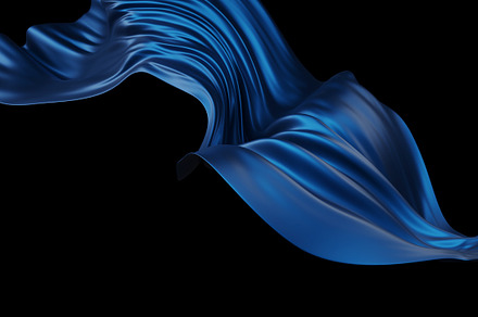 Luxury dark blue fabric flying