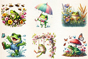 Cute Frog for Spring Clipart, an Illustration by DreamArtGraphic (Thumbnail 4 of 4)