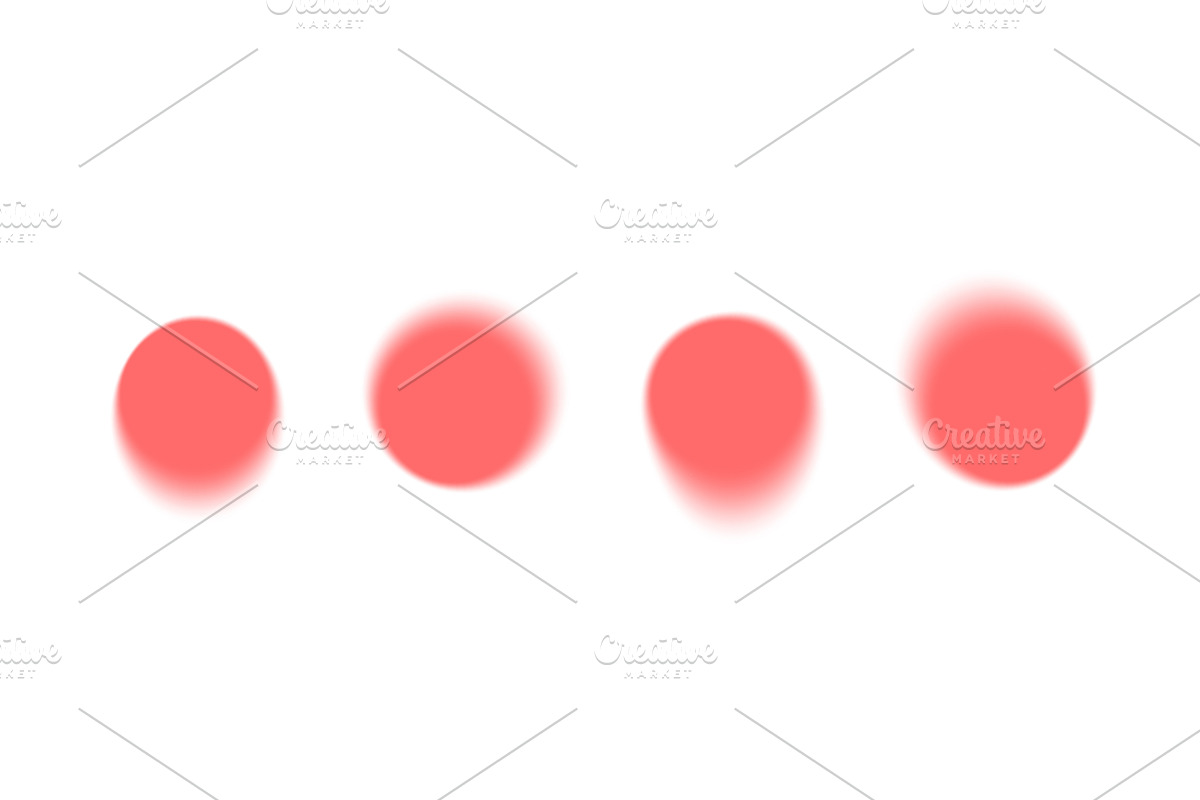 Y2K aura blur circle shapes in coral, an Illustration by YuliiaOsadcha