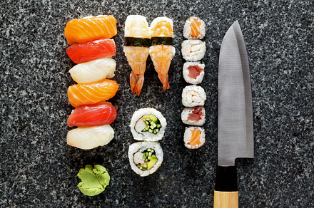 Sushi background featuring sushi, background, and japanese, a Food & Drink Photo by IriGri