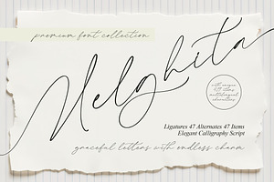 Melghita Elegant Calligraphy Script, a Script Font by Letterena Studios Script