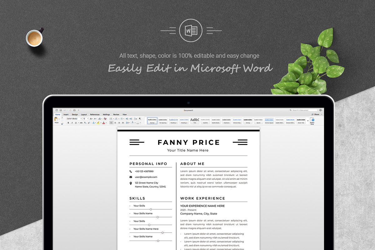 Sleek & Simple CV Layout, a Resume Template by ResumeInventor (Photo 6 of 7)