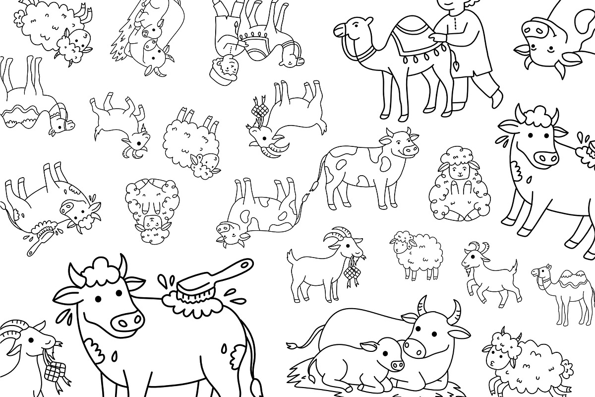 eid al adha hand drawn set, a Seasonal Illustration by foxndeer (Photo 4 of 4)
