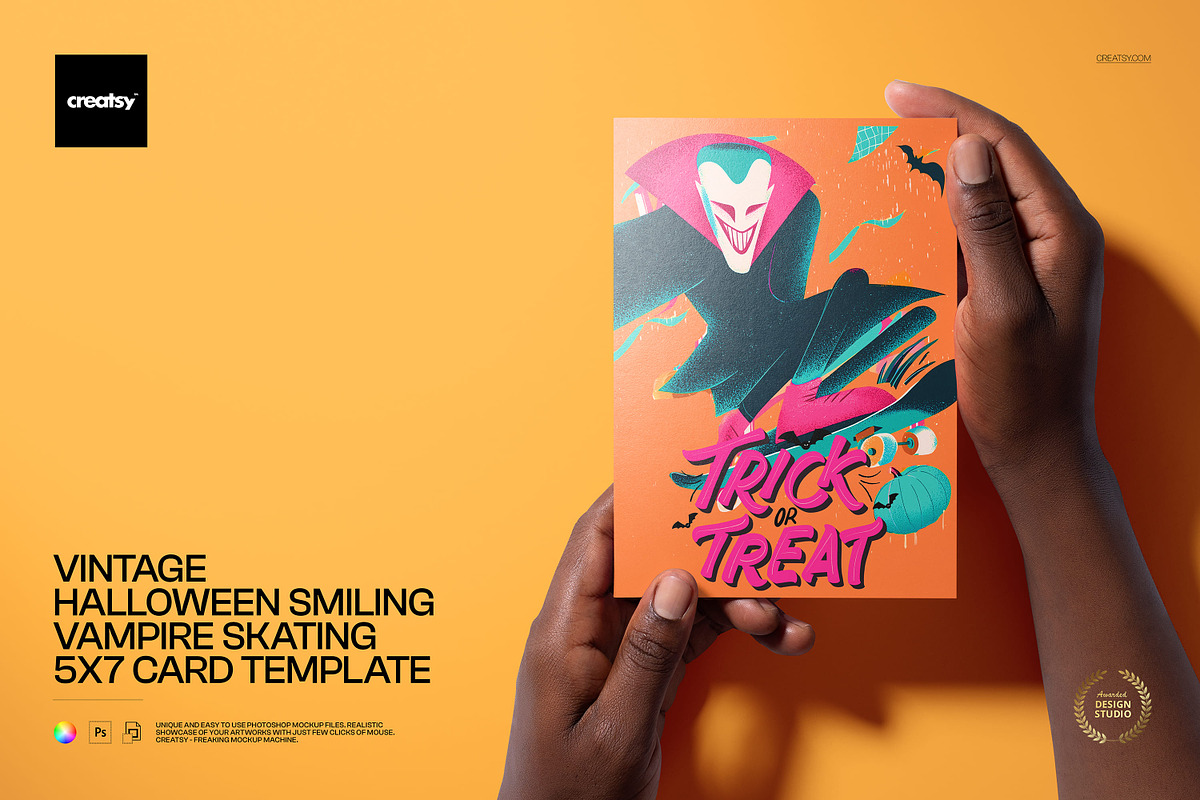 Halloween Vampire 5x7 Card Template, a Card Template by creatsy5 (Photo 1 of 5)