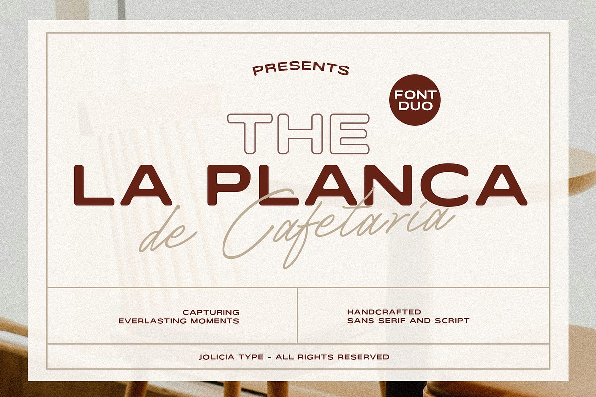 La Planca de Cafetaria | Font Duo, a Font by Jolicia Type (Photo 1 of 15)