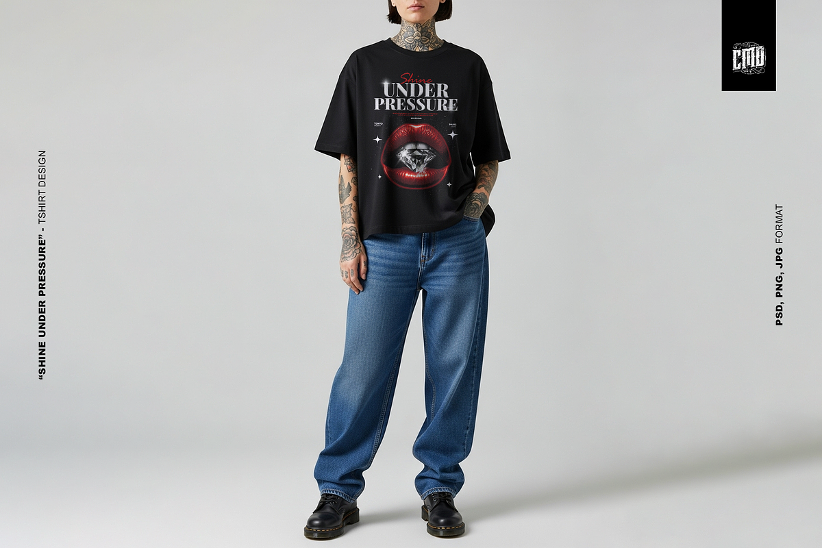 SHINE UNDER PRESSURE - Tshirt Design, an Object Graphic by Cmd Project (Photo 9 of 10)