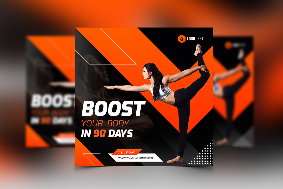 Gym social media post template, a Social Media Template by zahidhossainalif (Photo 3 of 6)