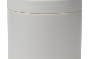 White plastic jar with lid for cream on isolated background, a Health & Medical Photo by ndanko