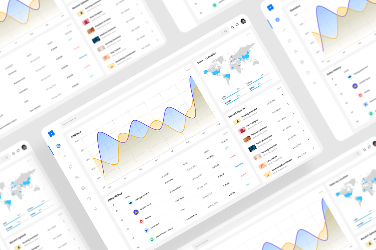 Management Dashboard UI Kit, an UI Kit Template by iDoodle Studio