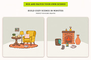 Warm Living Room Vector Illustration, an Illustration by MEANDSTUDIO (Thumbnail 5 of 6)