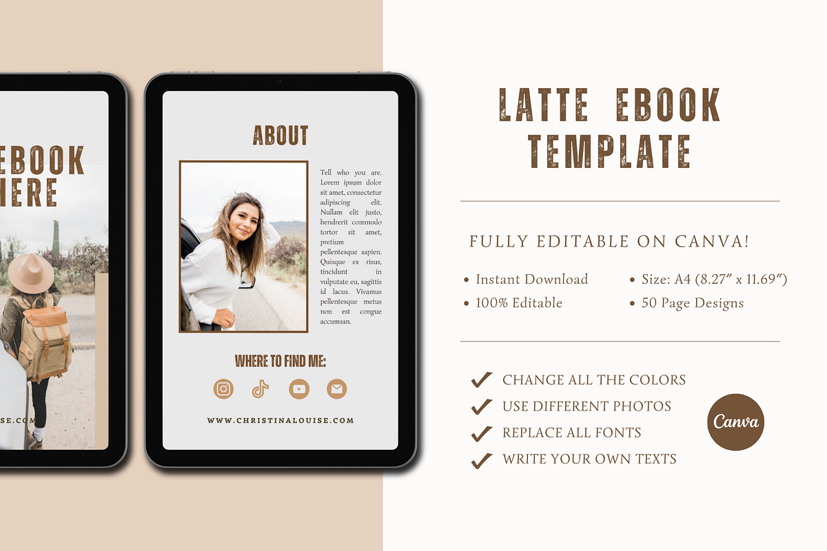 Latte Travel EBOOK CANVA TEMPLATE, a Magazine Template by The Little Lily Studio (Photo 5 of 5)